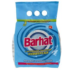 Стиральный порошок Barhat, 3 кг, универсальный, для белого и цветного белья
