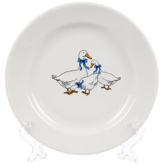 Тарелка десертная фарфор, 17.5 см, Гладкий край Гуси, Дулевский фарфор, 101932