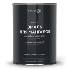 Эмаль Elcon, Max Therm, для мангалов, быстросохнущая, глянцевая, черная, 0.8 кг, 1000°С