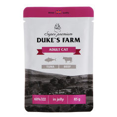 Корм для кошек dukes farm тунец, говядина пауч 85г