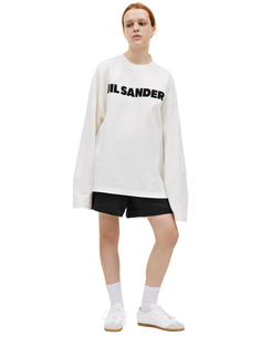 Оверсайз лонгслив с логотипом Jil Sander