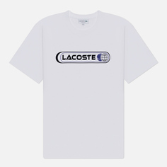 Мужская футболка Lacoste Print Relax Fit Crew Neck, цвет белый, размер M