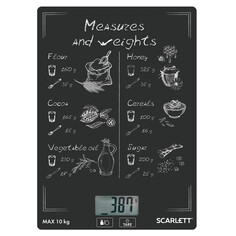 Весы кухонные электронные кухонные весы SCARLETT SC-KS57P64 10 кг черный