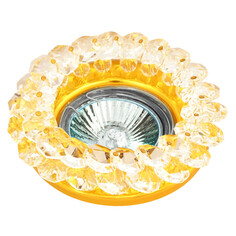Светильники точечные круглые светильник встраиваемый DE FRAN Шайн GU5.3 золото + прозрачный