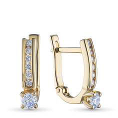 Серьги из желтого золота э0312сг05090500_white ЭПЛ Даймонд