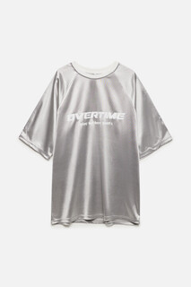 блузка женская Футболка oversize с надписью и лампасами Befree