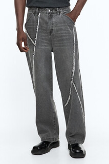 брюки джинсовые мужские Джинсы широкие с геометрическими швами Befree