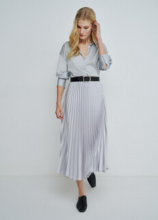 Плиссированная юбка миди, Белый O'stin