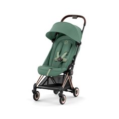 Коляска прогулочная Coya Rosegold Leaf Green с дождевиком CYBEX