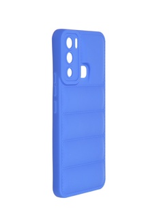 Чехол DF для Infinix Hot 12i Silicone дутый Blue inJacket-01