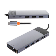 Хаб USB Wiwu Linker Pro 12-in-1 USB-C Grey 6976195094060