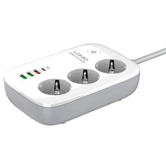 Сетевой фильтр Ldnio SEW3452 5 Sockets 4 USB QC 3.0 PPS PD 3.0 30W White LD_B4595