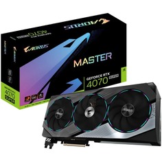 Видеокарта GigaByte Aorus GeForce RTX 4070 Super Master 12G 2655Mhz PCI-E 4.0 12288Mb 21000Mhz 192-bit 3xDP HDMI GV-N407SAORUS M-12GD