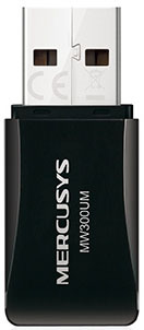 Сетевой адаптер Mercusys MW300UM Wi-Fi 300Mbps, 802.11b/g/n, USB2.0