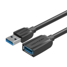 Кабель интерфейсный USB 3.0 удлинитель Vention AM-AF VAS-A45-B050 0,5 м, Black Edition
