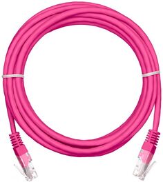 Кабель патч-корд U/UTP 5e кат. 5м Netlan EC-PC4UD55B-BC-PVC-050-PK-10 2хRJ45/8P8C 26AWG(7x0.16 мм), чистая медь, PVC нг(B), розовый, уп/10шт