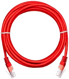 Кабель патч-корд U/UTP 5e кат. 3м Netlan EC-PC4UD55B-BC-PVC-030-RD-10 2хRJ45/8P8C 26AWG(7x0.16 мм), чистая медь, PVC нг(B), красный, уп/10шт