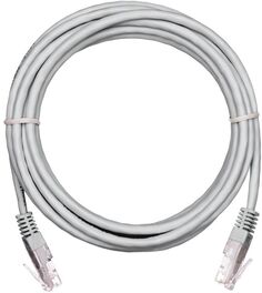 Кабель патч-корд U/UTP 5e кат. 10м Netlan EC-PC4UD55B-BC-LSZH-100-GY-5 2хRJ45/8P8C 26AWG(7x0.16 мм), чистая медь, LSZH нг(B)-HF, серый, уп/5шт