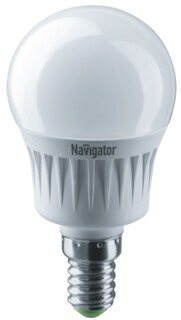 Лампа светодиодная Navigator NLL-G45-7-230-2.7K-E14 7Вт, 176-264В, 2700К, 525лм, E14, 45х79мм, шар, матовая (94466)