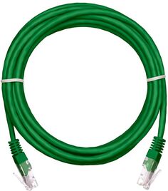 Кабель патч-корд U/UTP 5e кат. 0.5м Netlan EC-PC4UD55B-BC-PVC-005-GN-10 2хRJ45/8P8C 26AWG(7x0.16 мм), чистая медь, PVC нг(B), зеленый, уп/10шт