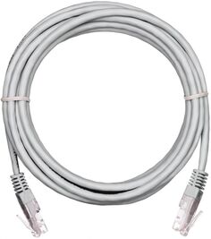 Кабель патч-корд U/UTP 5e кат. 5м Netlan EC-PC4UE55B-BC-PVC-050-GY-10 2хRJ45/8P8C 26AWG(7x0.16 мм), чистая медь, PVC нг(B), серый, уп/10шт