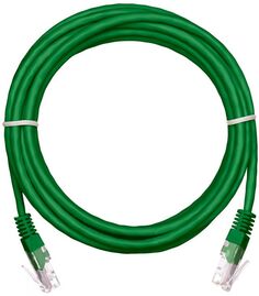 Кабель патч-корд U/UTP 5e кат. 5м Netlan EC-PC4UD55B-BC-PVC-050-GN-10 2хRJ45/8P8C 26AWG(7x0.16 мм), чистая медь, PVC нг(B), зеленый, уп/10шт