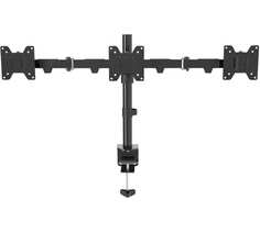 Крепление настольное Wize WDM3-26 для трех мониторов 14"-26", VESA 75x75, 100x100, макс. нагрузка 10 кг, расст. от основания до 374 мм., наклон -30°/+