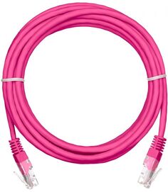 Кабель патч-корд U/UTP 5e кат. 0.5м Netlan EC-PC4UD55B-BC-PVC-005-PK-10 2хRJ45/8P8C 26AWG(7x0.16 мм), чистая медь, PVC нг(B), розовый, уп/10шт