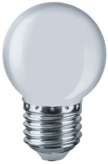 Лампа светодиодная Navigator NLL-G45-1-230-W-E27 декоративная, 1Вт, 220-240В, К, лм, E27, 45х69мм, шар, белый (61243)