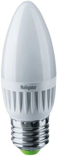 Лампа светодиодная Navigator NLL-C37-7-230-2.7K-E27-FR 7Вт, 176-264В, 2700К, 525лм, Е27, 37х100мм, свеча, матовая (94493)