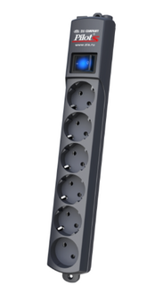 Сетевой фильтр ZIS Pilot S5M Graphite surge protector 6 outlets (EUR 5 + 1 without grounding) 5 m (1000630228)