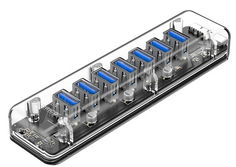 Концентратор USB 3.0 Orico F7U-U3-CR 7*USB 3.0, кабель 100мм