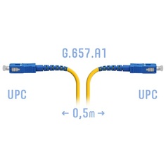Кабель патч-корд SNR SNR-PC-SC/UPC-A-0.5m оптический прямой SC/UPC - SC/UPC, SM (G.657.A1), Simplex, 0.5м