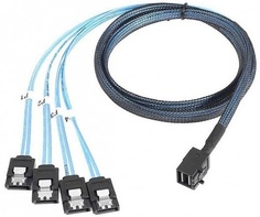 Кабель Broadcom/LSI L5-00221-001 L5-00221-001 CBL-SFF8643-SATASB-10M, 1 metre cable, SFF8643 to X4 SATA