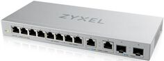 Коммутатор ZYXEL XGS1010-12 8xGE, 2x1/2,5GE, 2xSFP+, настольный, бесшумный