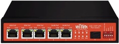 Коммутатор неуправляемый Wi-Tek WI-PS306GF-UPS V3 5 PoE портов 1000Base-T+1SFP, грозозащита, питание от солнечной панели 12В, БП 120W