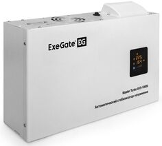 Стабилизатор напряжения Exegate Master Turbo AVS-10000 10000ВА, 100В-265В, цветной дисплей, 220В±8%, КПД 98%, 5 уровней защиты, задержка, усиленный ме