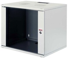 Шкаф настенный LANDE LN-PR09U6060-LG-111 PROline, 9U 19", 600x600x512мм, дверь стекло, съемные стенки, цвет серый