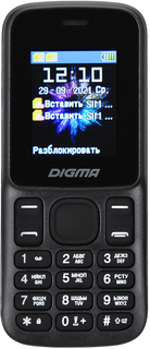 Мобильный телефон Digma A172 Linx LT1070PM 32MB 2Sim 1.77" 128x160, GSM900/1800, microSD max32GB, черный (1402107)