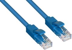 Кабель патч-корд U/UTP 5e кат. 0,3м. GCR GCR-LNC01-0.3m , RJ45, литой (Синий)