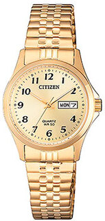 Японские наручные женские часы Citizen EQ2002-91P. Коллекция Elegance