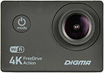 Автомобильный видеорегистратор Digma FreeDrive Action 4K, WiFi, 8 Mpix, 2160x3840, 2160p, 150гр., Allwinner V3, черный