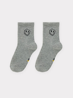 Носки детские серые с рисунком в виде смайлов Mark Formelle