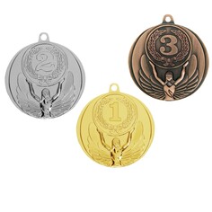 Медаль призовая 017 диам 4,5 см. 3 место. цвет бронз. без ленты Командор