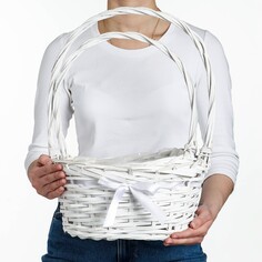 Набор корзин плетеных, 2 шт, 32x22x15x44 см, белый NO Brand