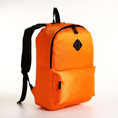 Рюкзак молодежный на молнии, наружный карман, цвет оранжевый NO Brand
