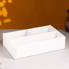 Ящик деревянный 20.5×34.5×10 см подарочный комодик, белая кисть Дарим Красиво