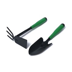 Набор садового инструмента, 2 предмета: мотыжка, совок, длина 35 см, пластиковые ручки Greengo
