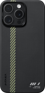 Pitaka Чехол Fusion Break the Line MagEZ Case 5 для iPhone 15 Pro Max, кевлар, черный