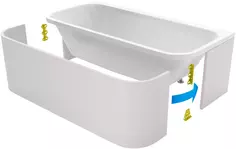 Панель фронтальная 179x84,5 см 3 части Excellent Arana OBEX.AR2.18WH